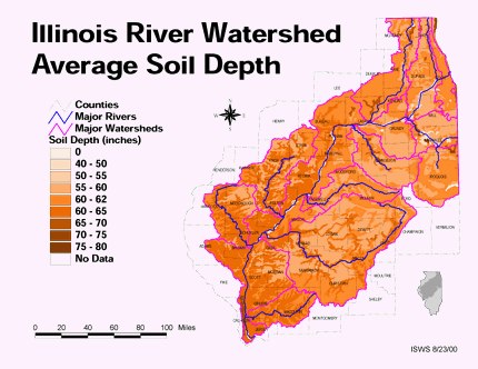 26 Elevation in the Illinois River Watershed: Thematic map 